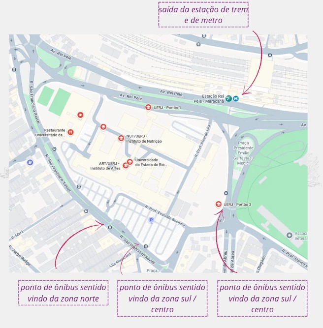 Mapa de acesso à UERJ
